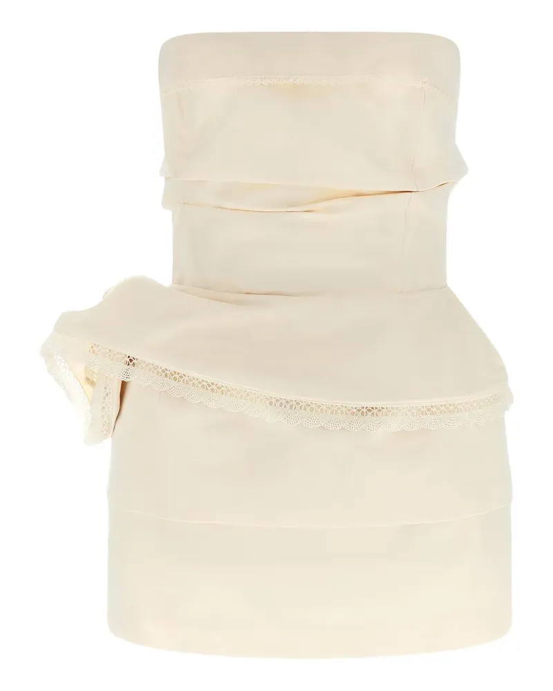 Magda Butrym lace draped flower mini dress - Nude Nude