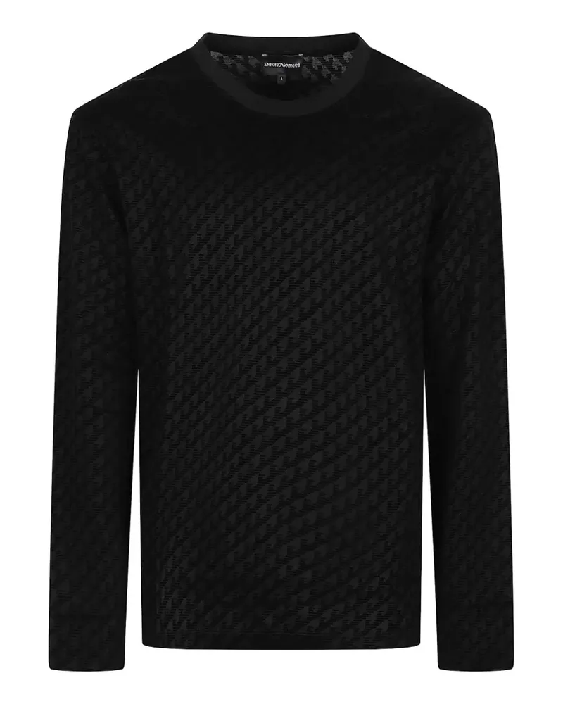 Emporio Armani logo-jacquard long-sleeve T-shirt - Schwarz Schwarz