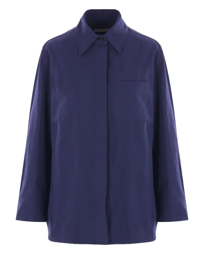 Alberto Biani Pocket Hemd aus Baumwoll-Canvas - Blau Blau