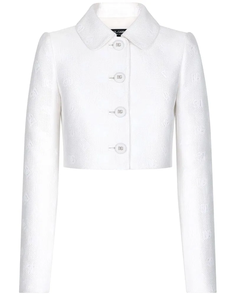 Dolce & Gabbana Geknöpfte Cropped-Jacke - Weiß Weiß