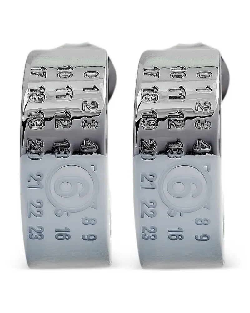 Maison Margiela Offene Ohrringe mit Gravur - Silber Silber