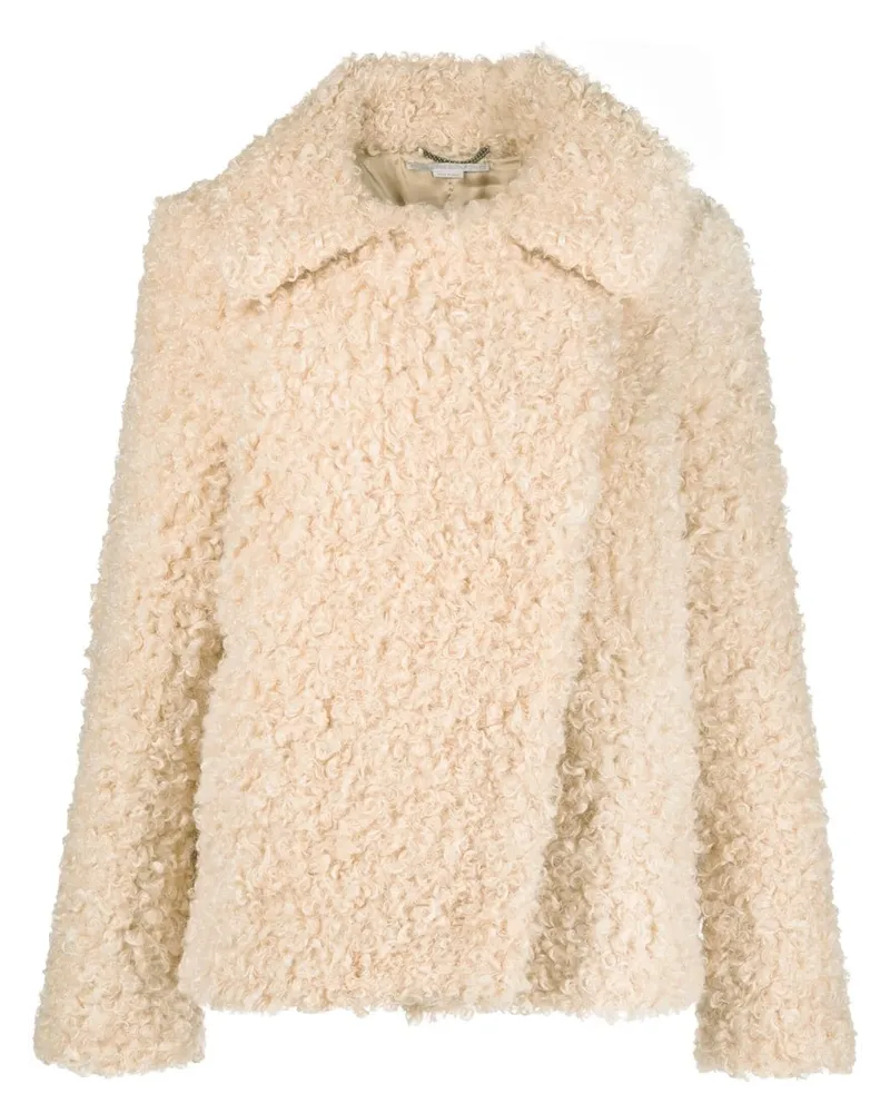 Stella McCartney Oversized-Mantel mit Teddy - Nude Nude