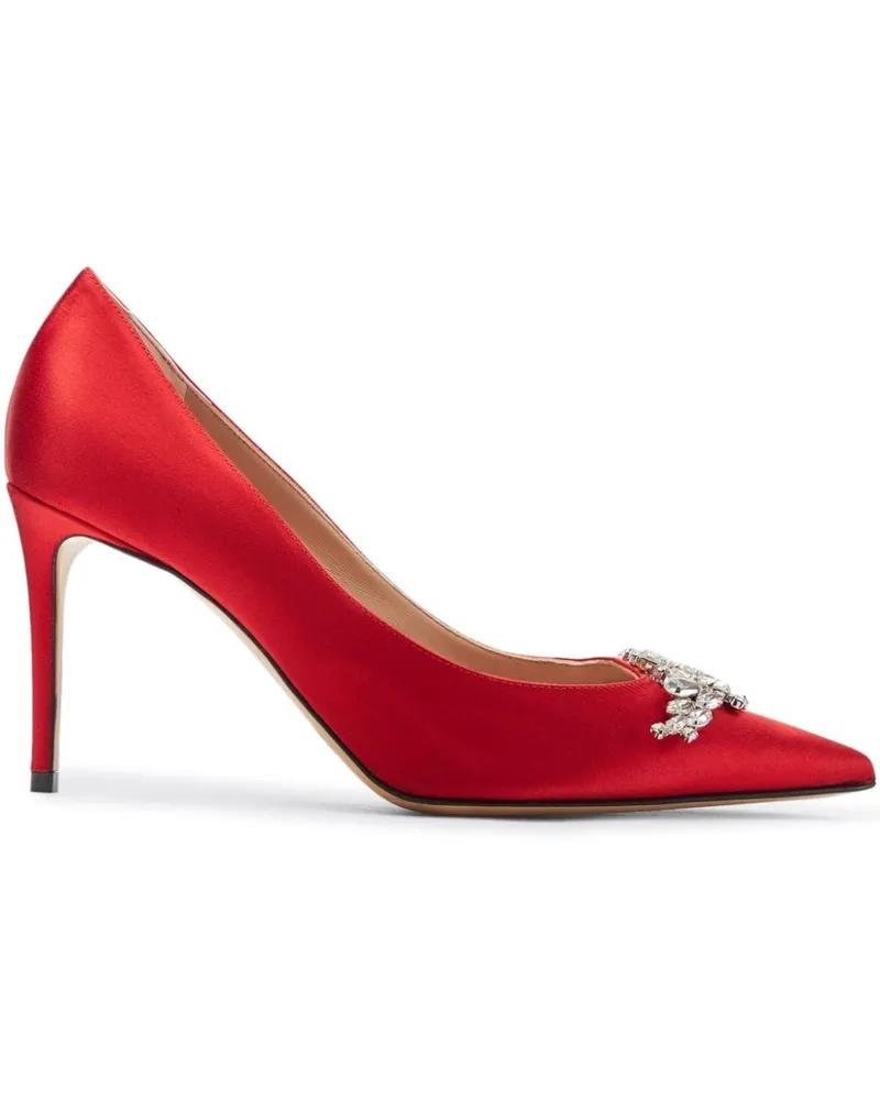 Scarosso Greta Pumps aus Satin 90mm - Rot Rot