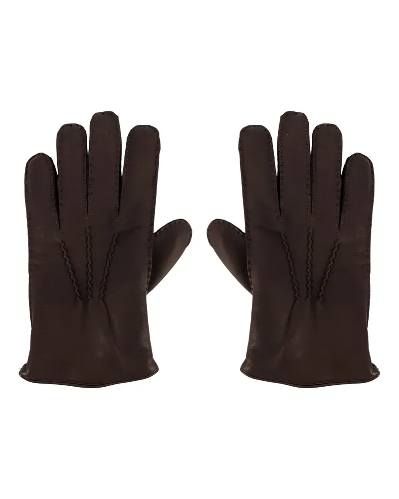 Orciani Handschuhe mit Ziernähten - Braun Braun