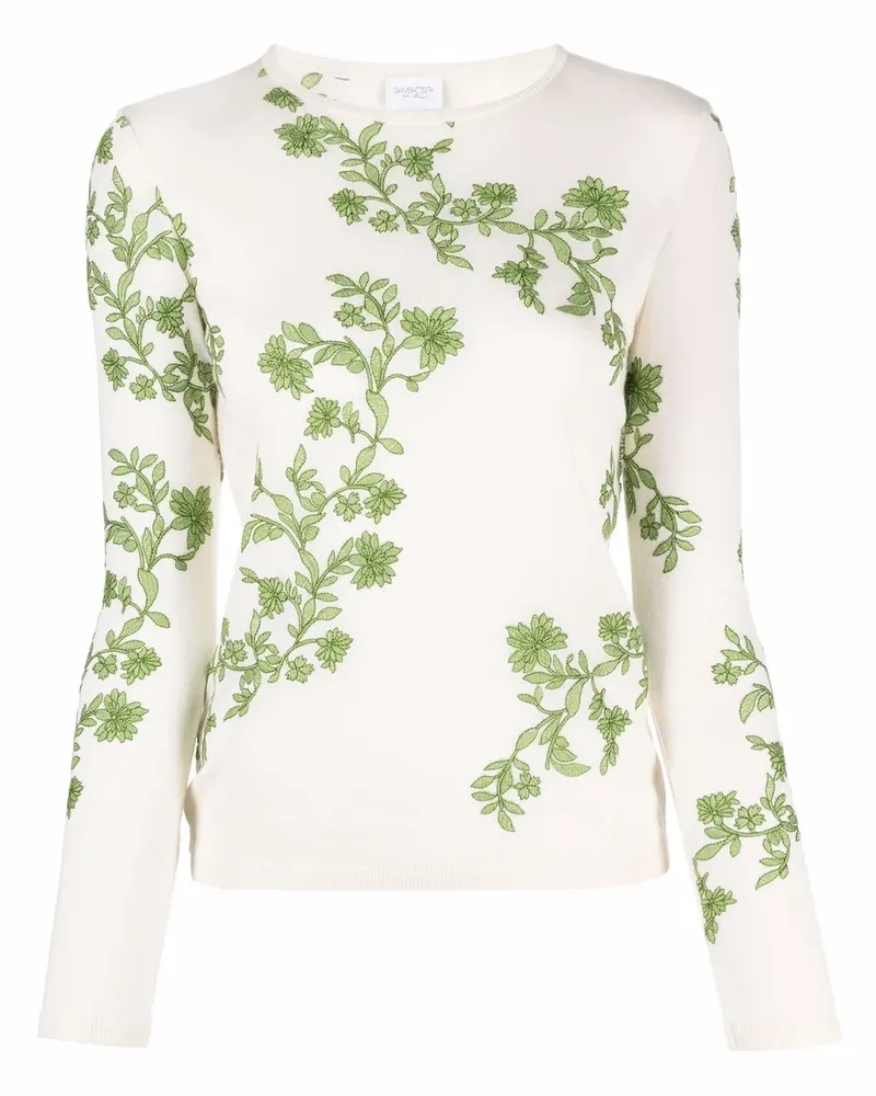 Giambattista Valli Pullover mit Blumenstickerei - Nude Nude