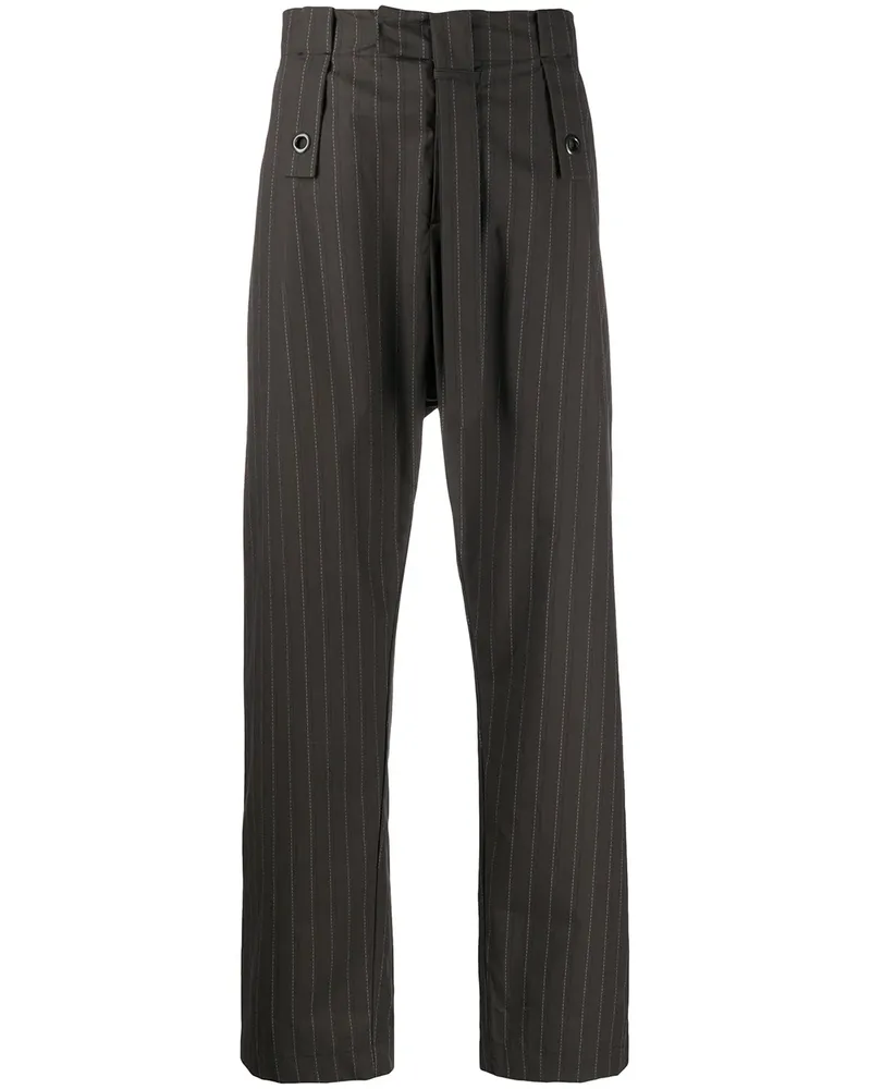 Craig Green Gerade Hose mit Streifen - Grau Grau