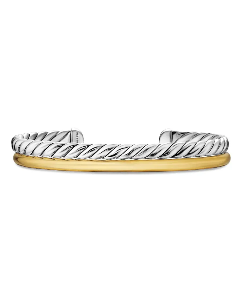 David Yurman DY Mercer® Two Row Armreif aus 18kt Gelbgold und Sterlingsilber Silber