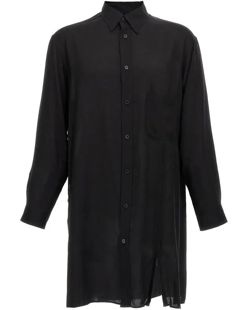 Yohji Yamamoto Hemd mit tiefen Schultern - Schwarz Schwarz