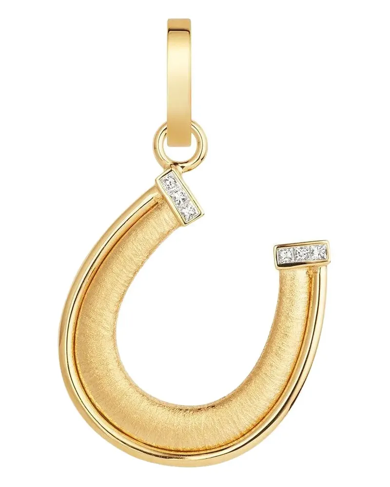 Marie Lichtenberg 18kt Horseshoe Gelbgoldanhänger mit Diamant Gold