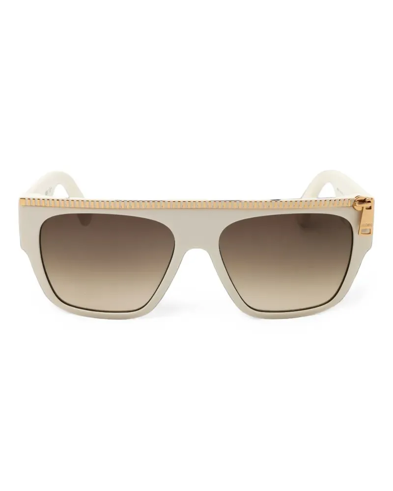 Moschino Eckige Sonnenbrille mit Reißverschluss - Nude Nude