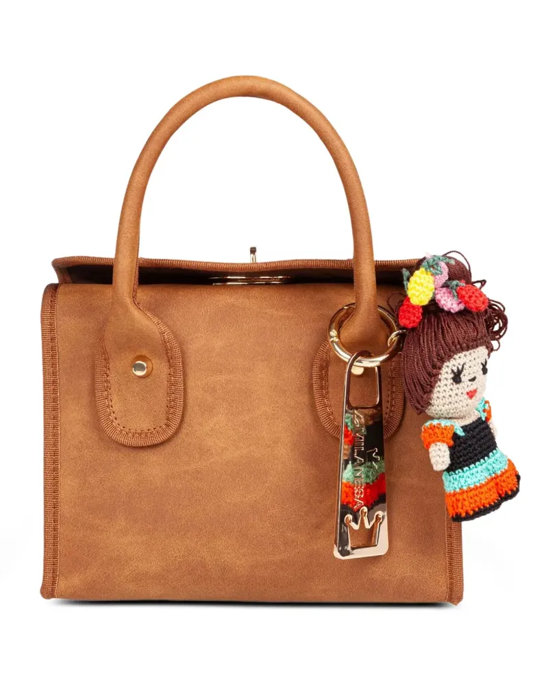 La Milanesa Kleine Ibitabi Tote Bag mit Puppenanhänger - Braun Braun