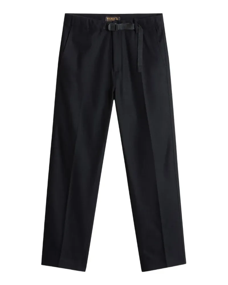 Woolrich belted flannel trousers - Schwarz Schwarz