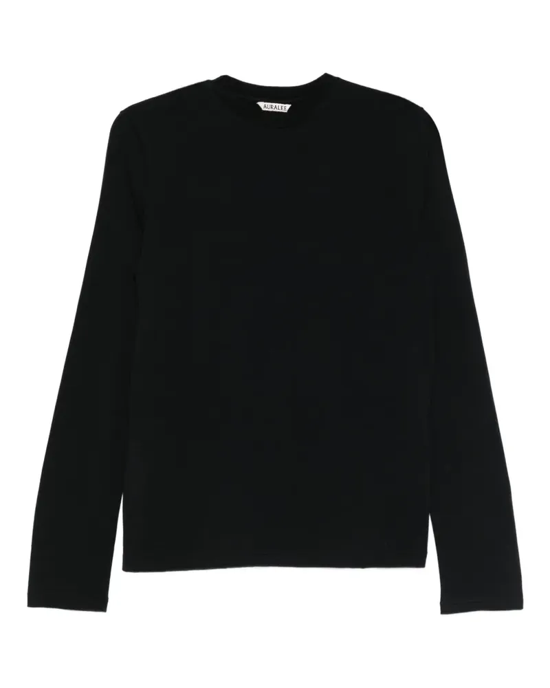 AURALEE Klassisches Langarmshirt - Schwarz Schwarz