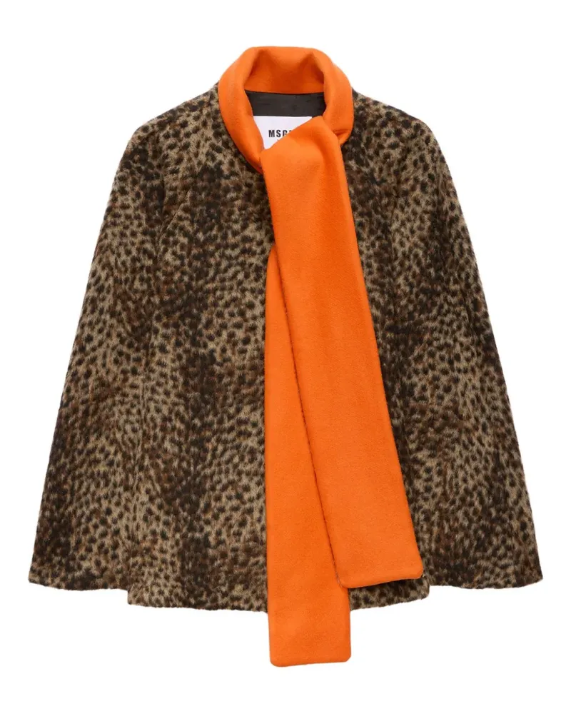 MSGM attached-scarf cape - Braun Braun