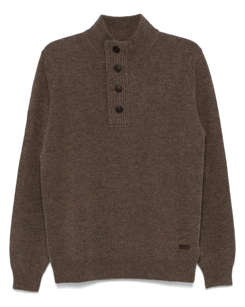 Barbour Pullover mit Logo-Patch - Braun Braun
