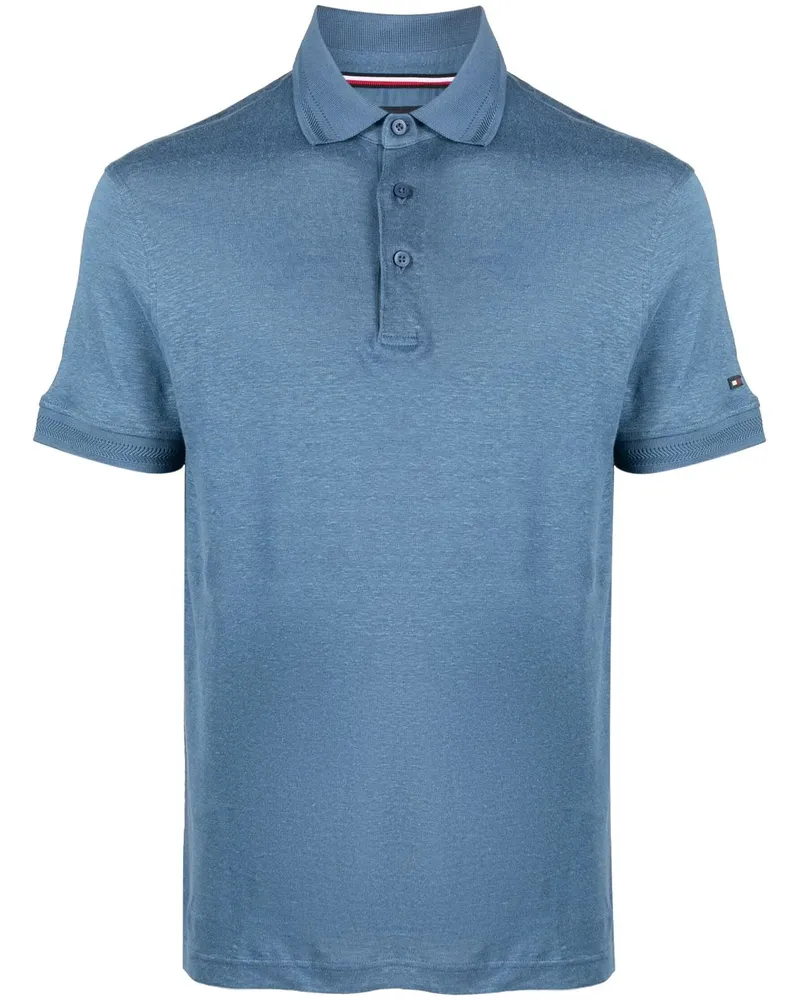 Tommy Hilfiger Poloshirt mit Logo-Schild - Blau Blau