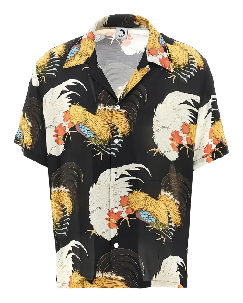ENDLESS JOY Rooster printed shirt - Schwarz Schwarz