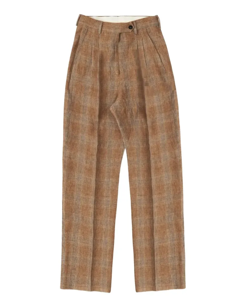Fortela Josephine check pleated trousers - Braun Braun