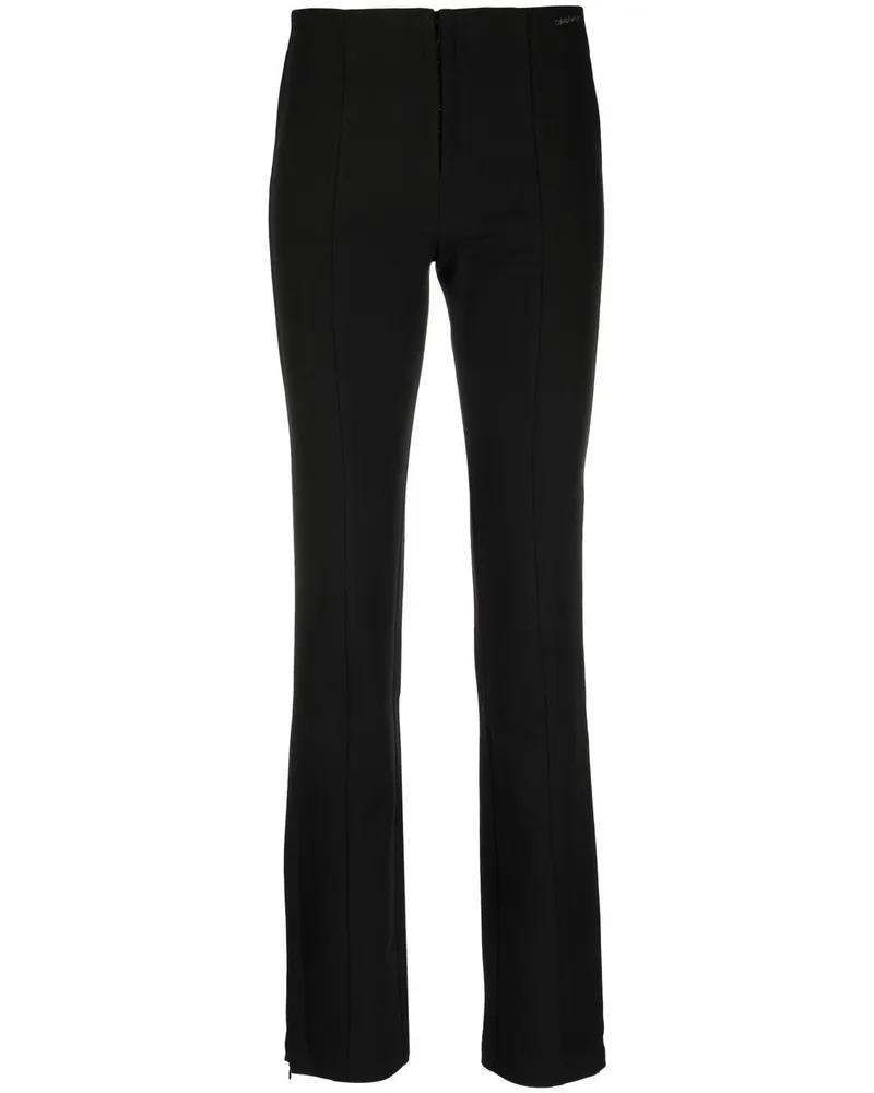 Calvin Klein High-Waist-Hose mit Logo-Stickerei - Schwarz Schwarz