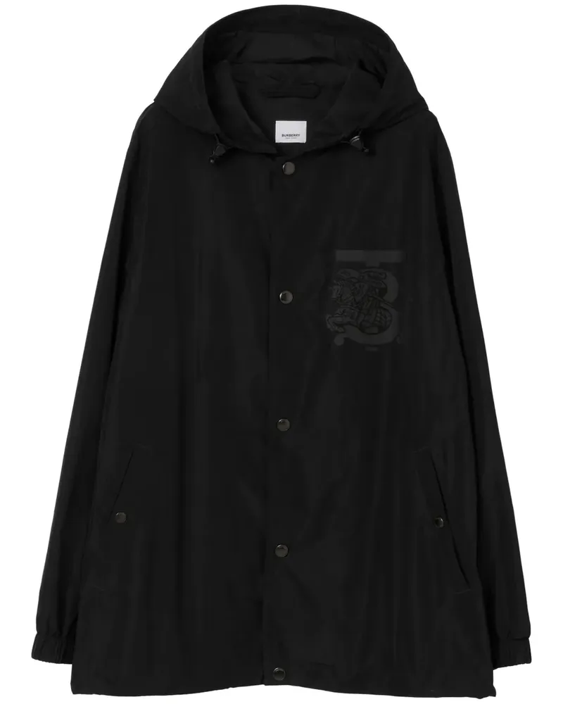 Burberry Kapuzenjacke mit Logo-Print - Schwarz Schwarz