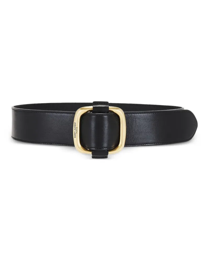 Saint Laurent square-buckle leather belt - Schwarz Schwarz