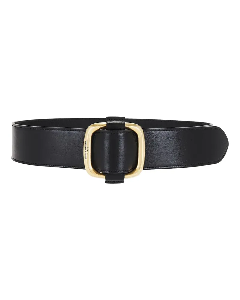 Saint Laurent square-buckle leather belt - Schwarz Schwarz