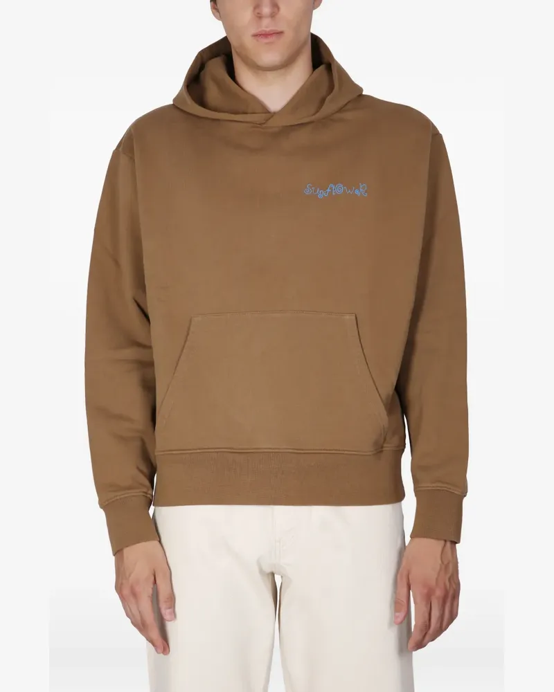 Sunflower hooded kangaroo-pocket hoodie - Braun Braun