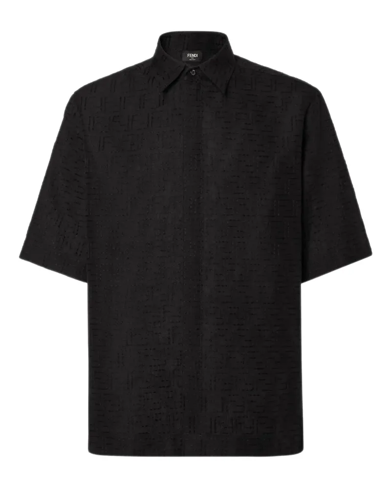 Fendi Hemd aus FF-Jacquard - Schwarz Schwarz