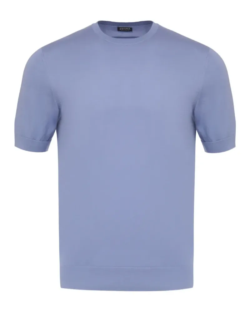 Ermenegildo Zegna short-sleeve knitted cotton T-shirt - Blau Blau