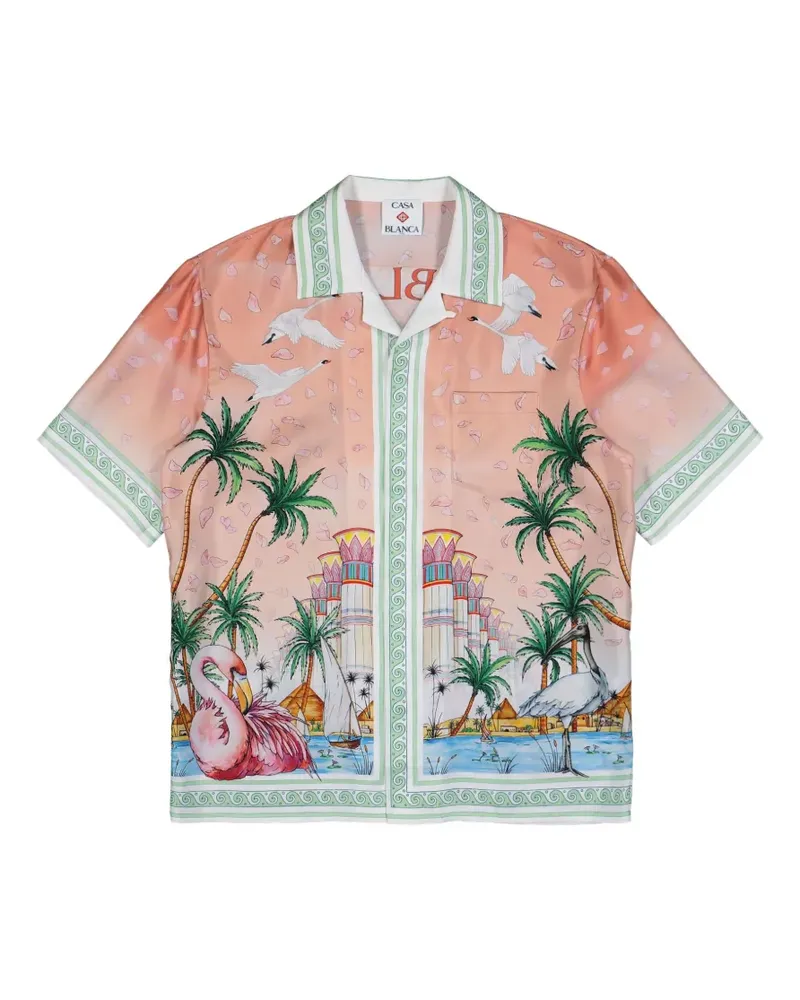 Casablanca Paris Ethereal Hemd mit Cuban-Kragen - Rosa Rosa