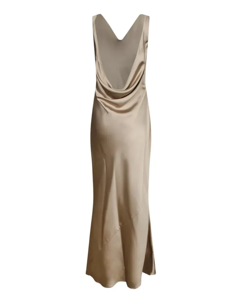 Blanca maxi cowl-neck draped-back dress - Nude Nude