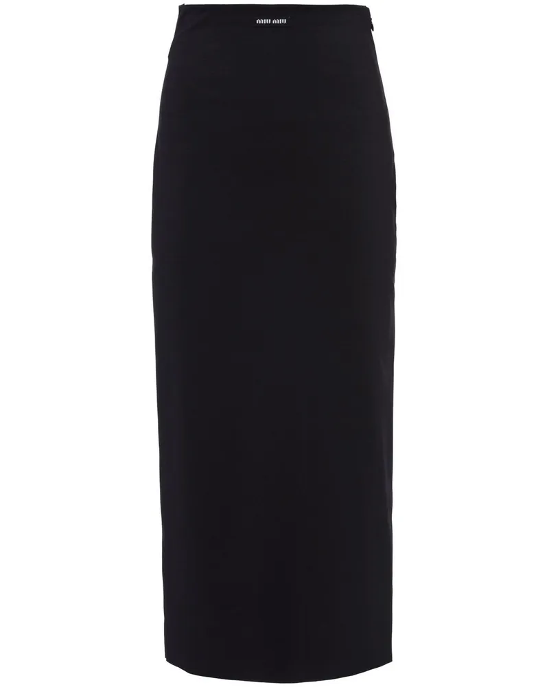 Miu Miu Midirock mit hohem Bund - Schwarz Schwarz