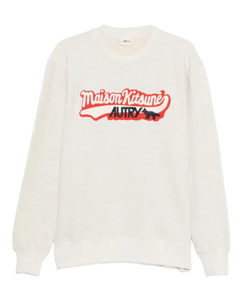 Kitsuné x Autry Sweatshirt mit Logo-Print - Grau Grau