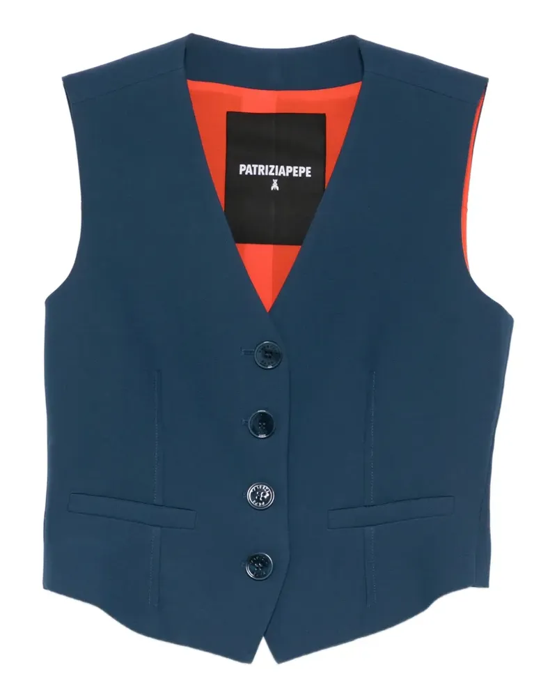 Patrizia Pepe V-neck buttoned waistcoat - Blau Blau