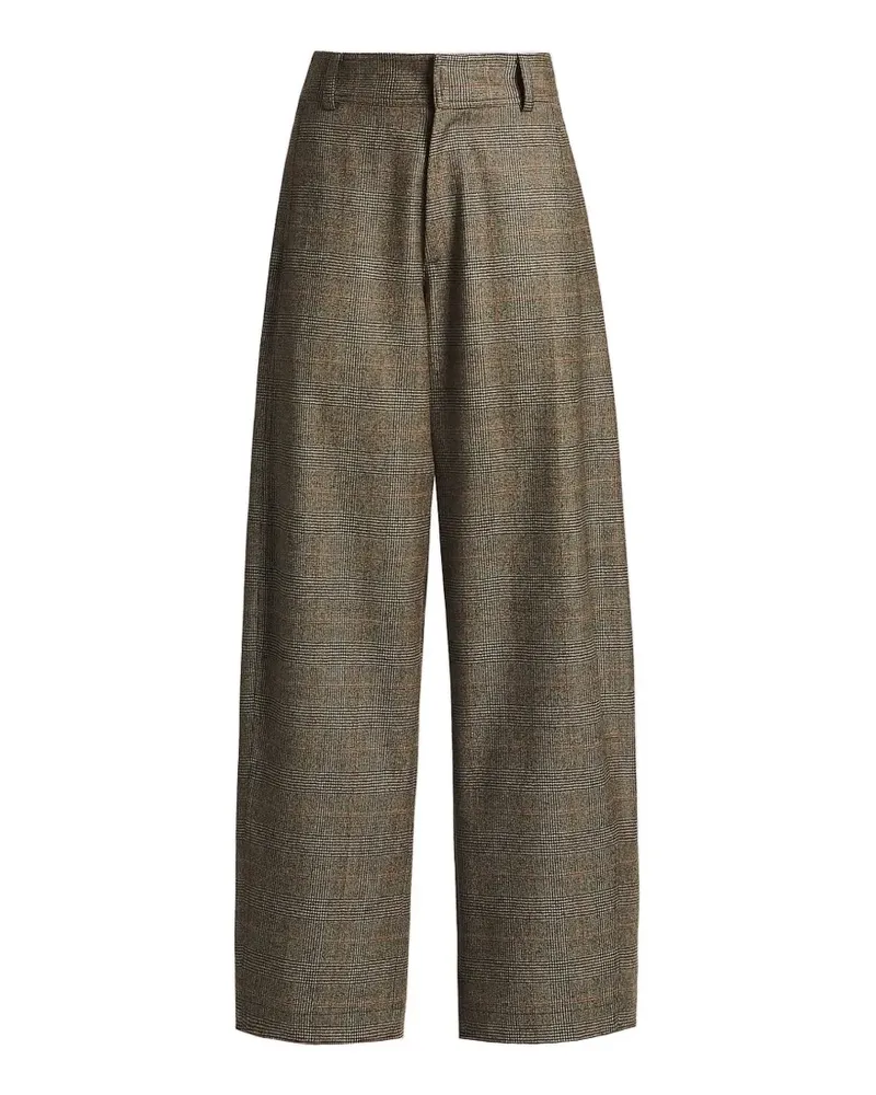 Kiton Palazzohose mit Prince-of-Wales-Karo - Braun Braun