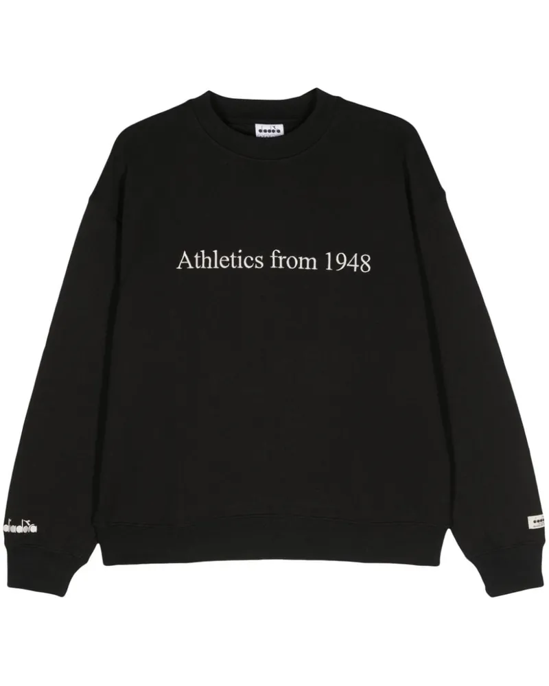 Diadora Sweatshirt mit Slogan-Stickerei Schwarz