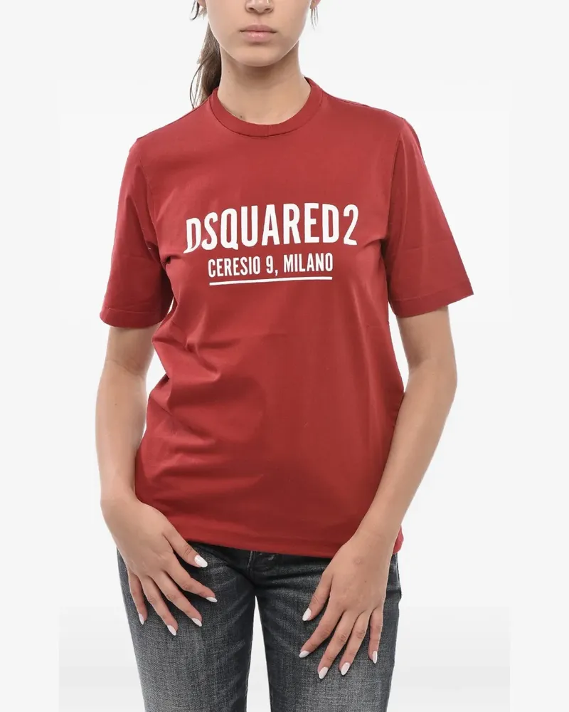 Dsquared2 logo-print crew-neck T-shirt - Rot Rot