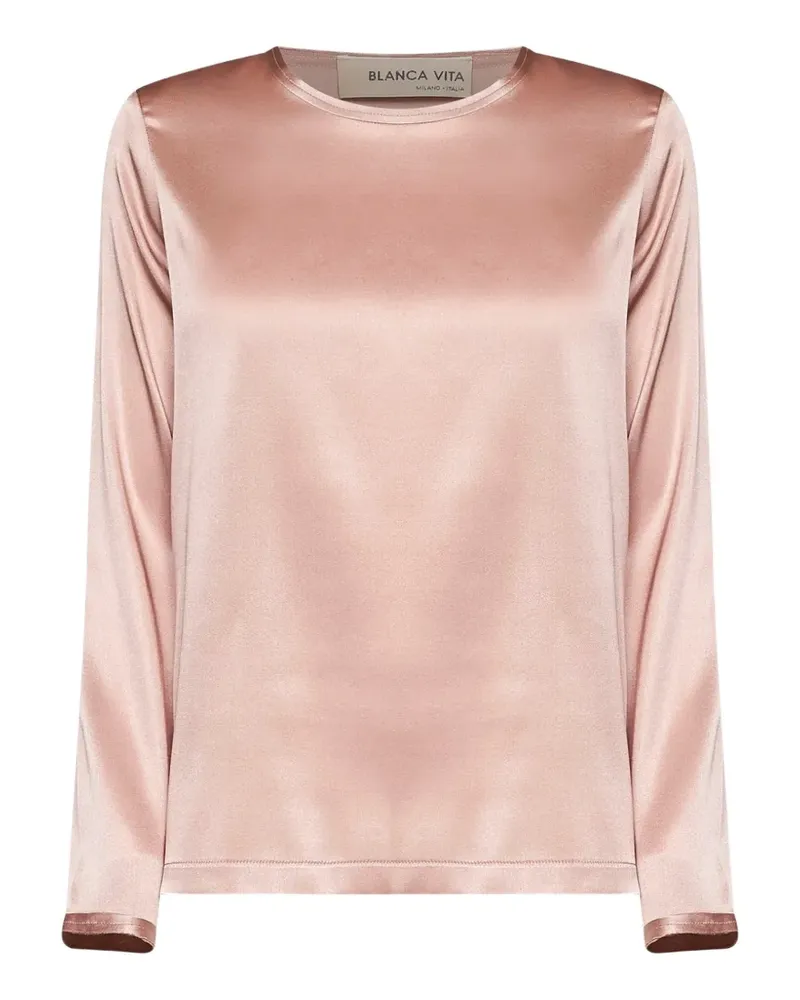 Blanca raw-edge long-sleeve top - Rosa Rosa