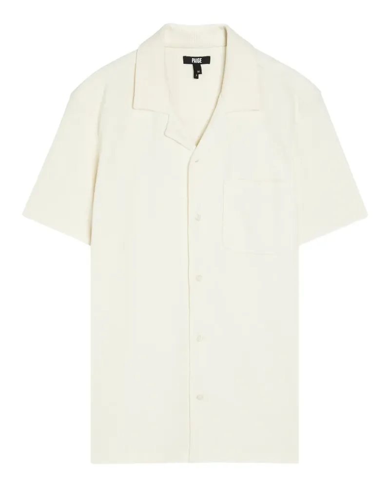 Paige Oliver short-sleeved ribbed-knit shirt - Nude Nude
