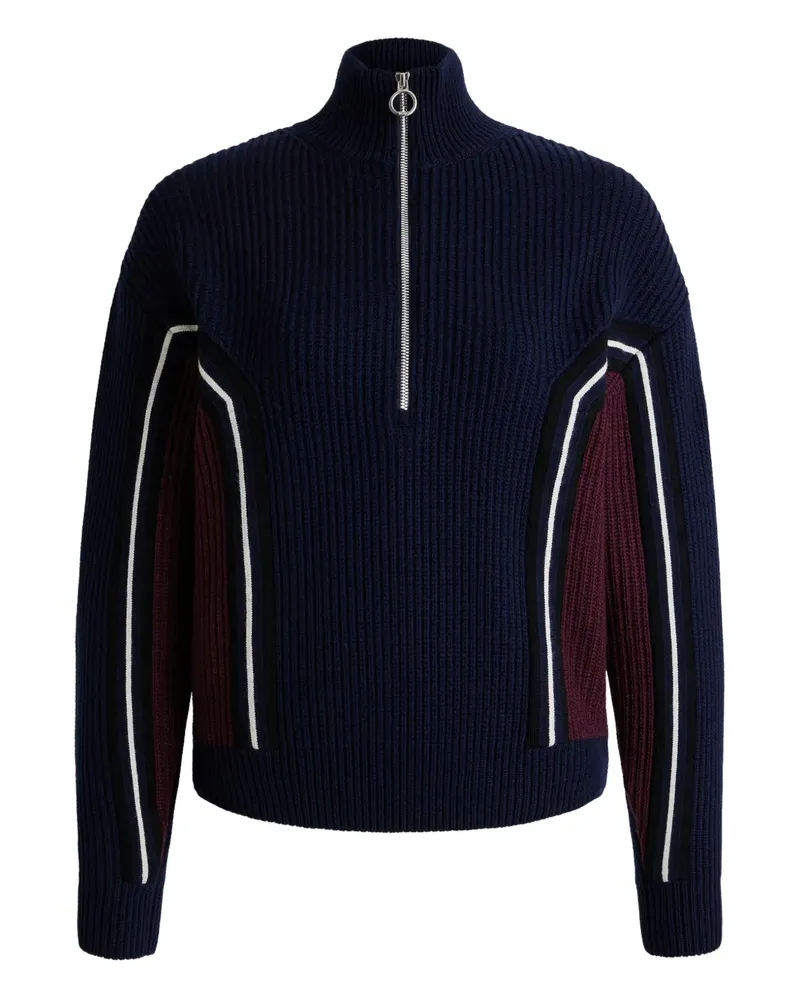 FUSALP Gerippter Pullover mit Reißverschluss - Blau Blau