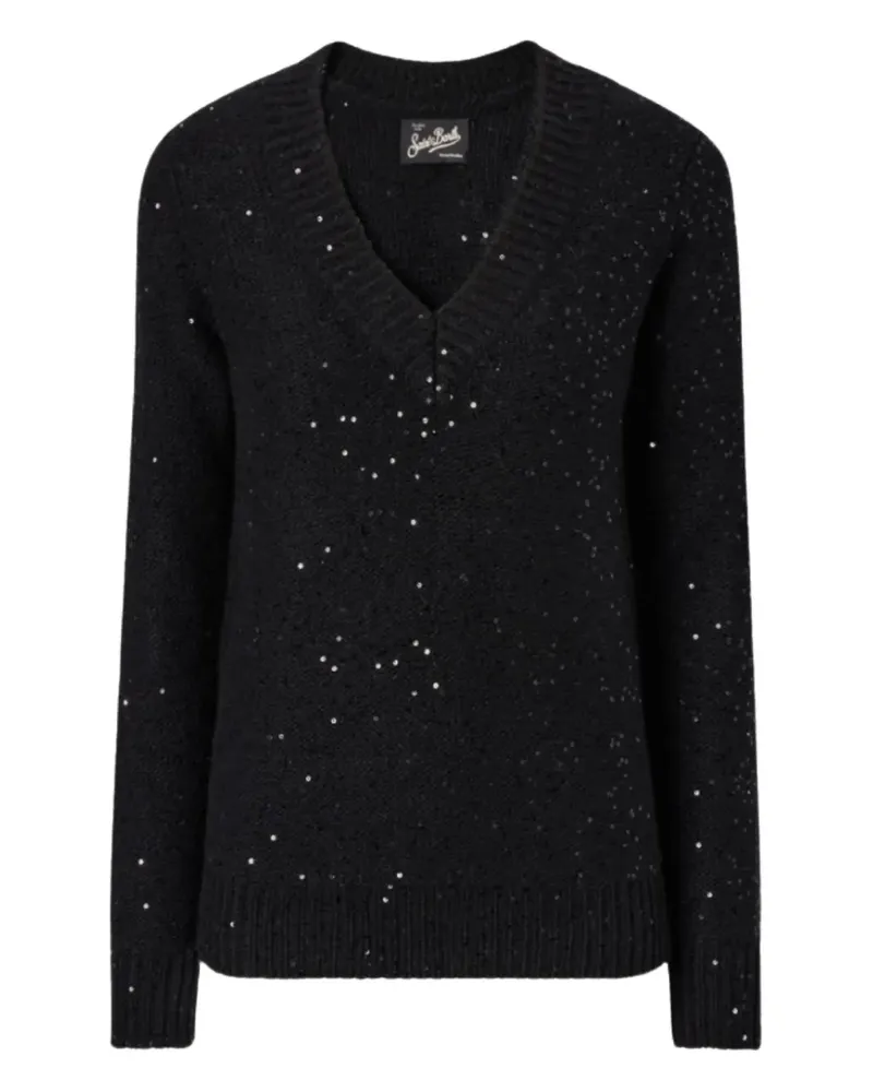 MC2 Saint Barth Pullover mit V-Ausschnitt - Schwarz Schwarz