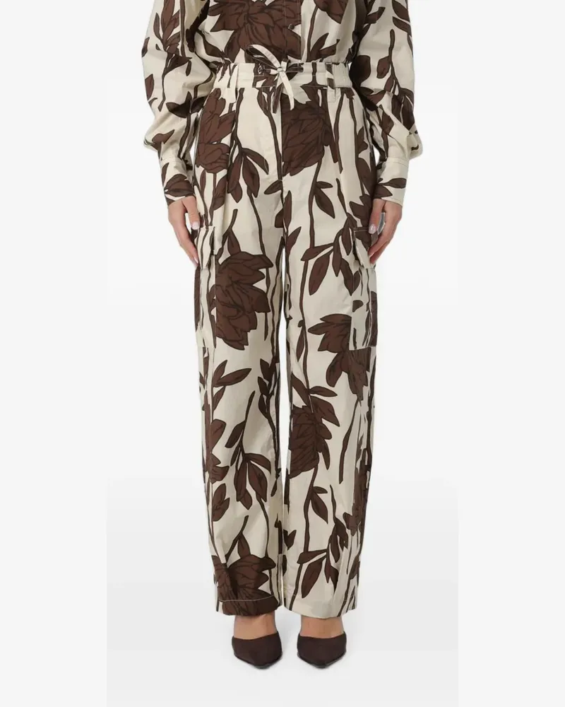 Brunello Cucinelli floral-print cargo pants - Nude Nude