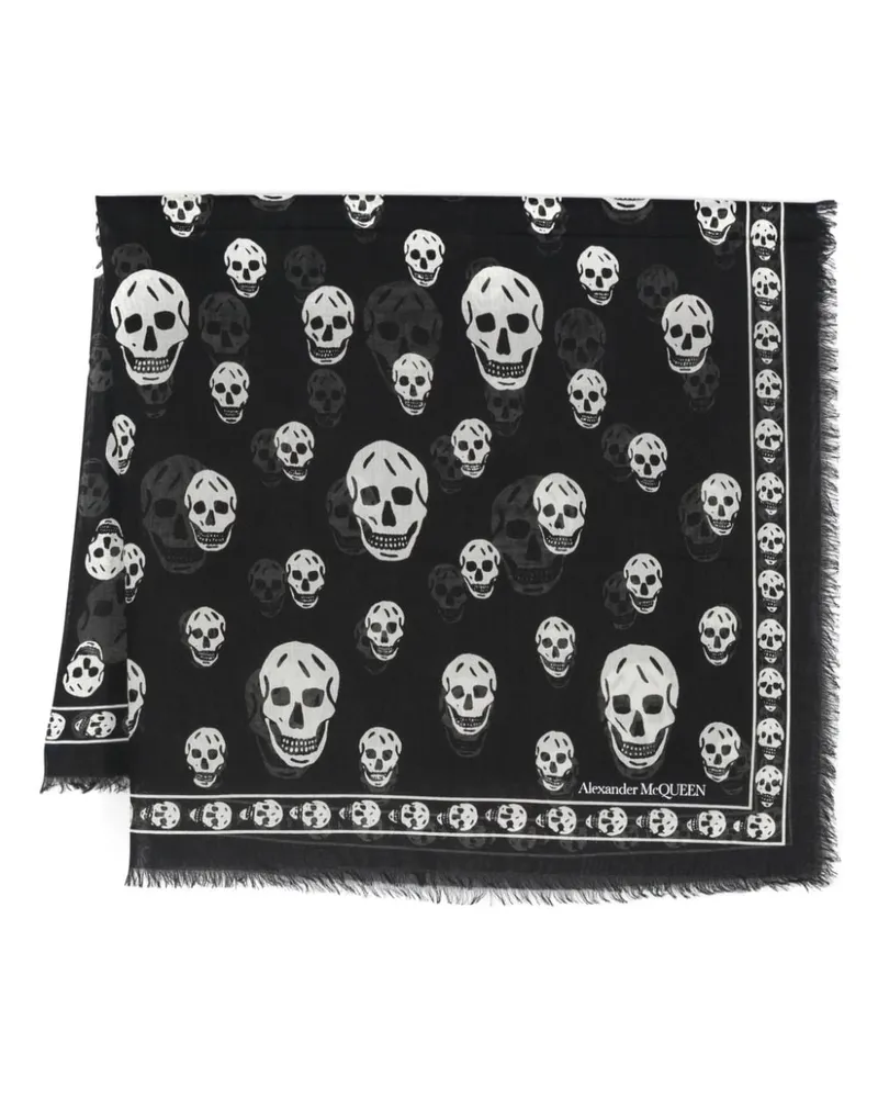 Alexander McQueen Classic Skull Schal - Schwarz Schwarz