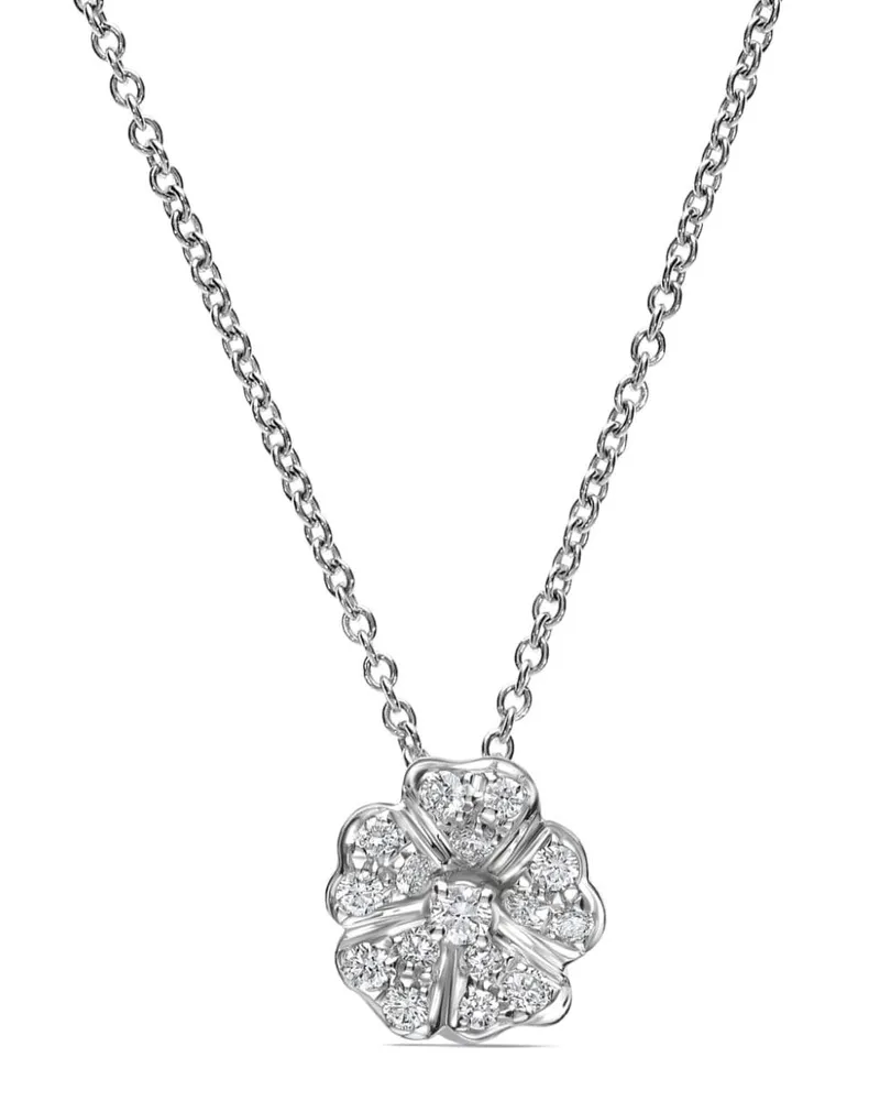 LEO PIZZO 18kt Weißgoldhalskette mit Diamanten - Silber Silber