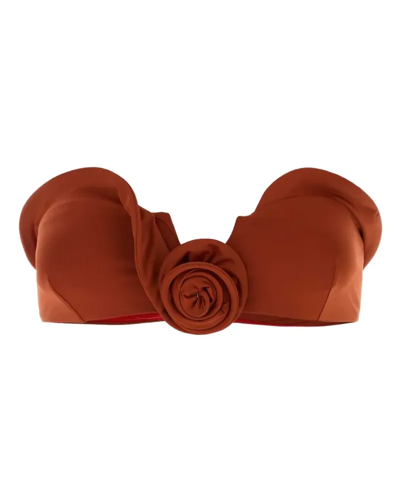 Magda Butrym rosette-detail bandeau bikini top - Orange Orange