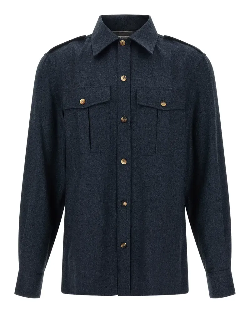 Brunello Cucinelli virgin-wool flannel shirt - Blau Blau