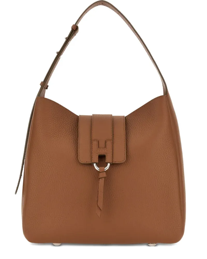 Hogan Schultertasche mit Logo-Schnalle - Braun Braun