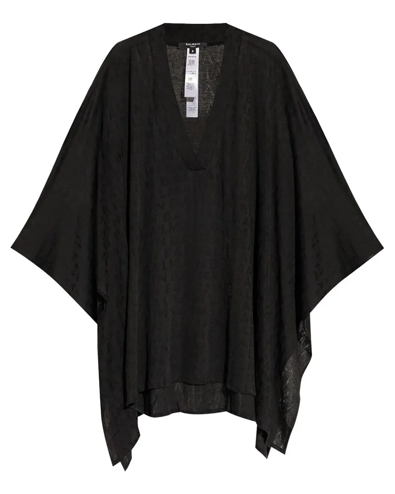 Balmain Minikleid mit Logo-Jacquard - Schwarz Schwarz