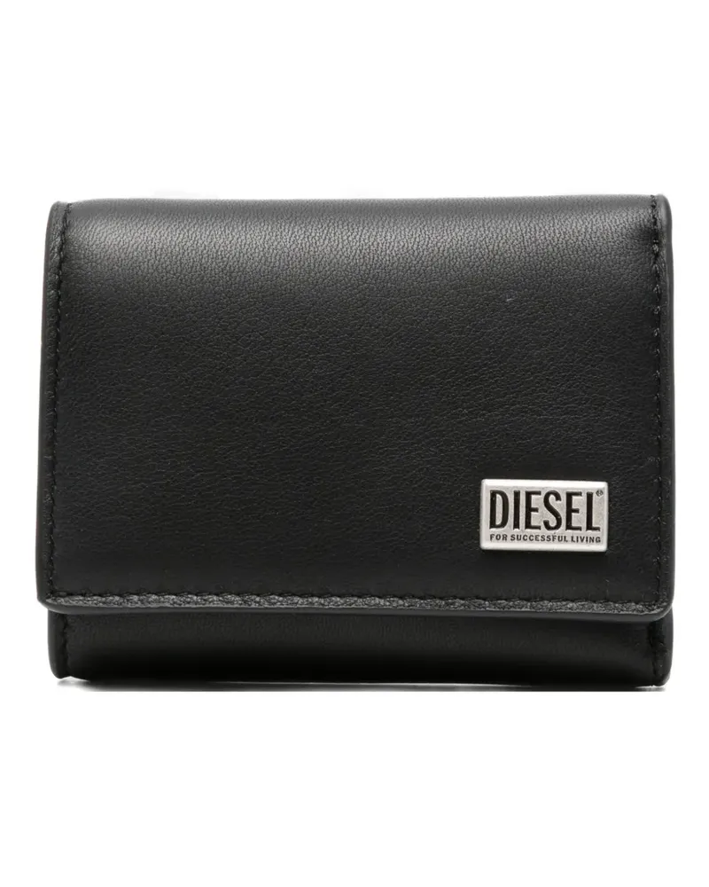 Diesel Biscotto logo-plaque wallet - Schwarz Schwarz