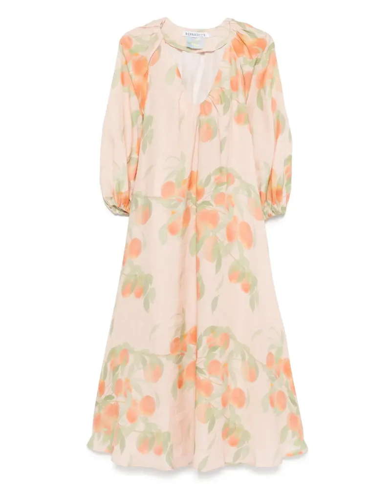 BERNADETTE Georgette Maxikleid - Orange Orange